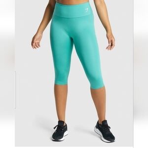 GYMSHARK TRAINING CROPPED LEGGINGS TEAL SIZE MEDIUM